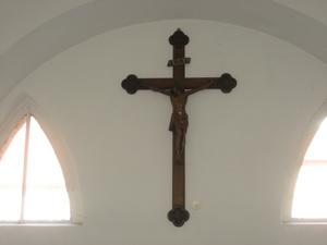 Foto vom Jesus-Kreuz in der ehemaligen Kapelle auf Schloss Bladenhorst