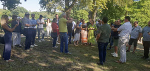 Foto anläßlich des Besuchs von Vertretern der Partnerstädte von Castrop-Rauxel am 12.08.2022 auf Schloss Bladenhorst