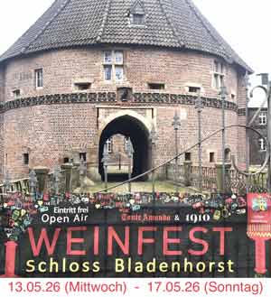 Foto vom Flyer Weinfest 2026 auf Schloss Bladenhorst